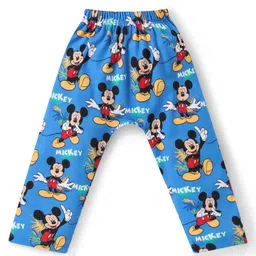 Babyhug Disney 100% Cotton Knit Full Length Diaper Leggings Striped & Mickey Mouse Graphics Pack of 3 - Multicolour image 2