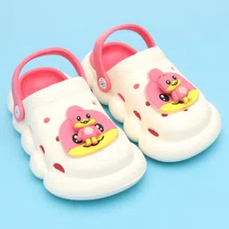Oh! Pair Back Strap Closure Slip On Clogs with Applique - Pink image 2