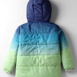 Babyhug Woven Full Sleeves Hooded Padded Jacket With Ombre Effect - Multicolor image 2