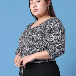 theRebelinme Animal Print Crepe Crop Top image 2