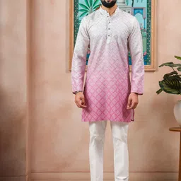 Koshin Men Ethnic Motifs Printed Festive Cotton Straight Kurta-picture-13