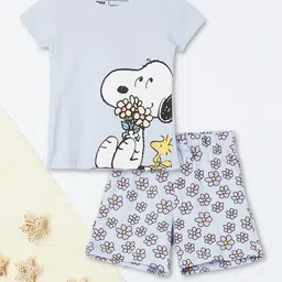 max Girls Printed Round Neck Pure Cotton T-Shirt With Shorts-picture-37