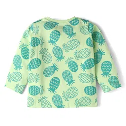 Babyhug Cotton Knit Full Sleeves Night Suit With Pineapple Print - Light Green image 3