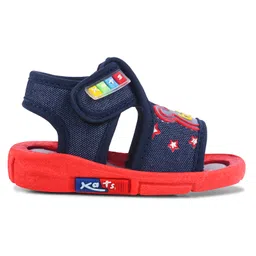 KATS Baby Text Patch Detailed Musical Velcro Closure Sandals - Red image 4