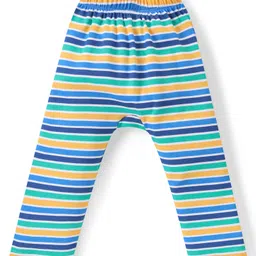 Babyhug Disney 100% Cotton Knit Full Length Diaper Leggings Striped & Mickey Mouse Graphics Pack of 3 - Multicolour image 4