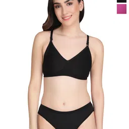 Liigne Pack Of 2 Everyday Bra Pure Cotton Lingerie Sets-picture-15