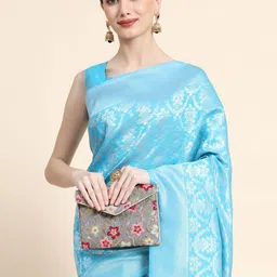 Snofi Creation Woven Design Zari Kanjeevaram Saree image 4