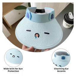 Bembika Animal Ear Applique Detailed Sun Visor - Blue - Circumfrence - 57 Cms image 5