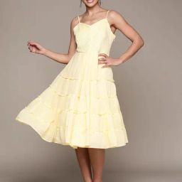 Label Ritu Kumar Yellow Fit & Flare Dress-picture-32