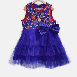 TWISHA Kids Royal Blue Embellished Dress-picture-15