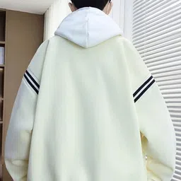 KPOP Men Brand Logo Colourblocked Varsity Jacket image 3