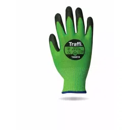Traffi Work Gloves Black & Green Elastane Glass Fibre HPPE Nylon Polyester Cut Resistant Size 8, TG5010 : A-TG5010-GR-8 (1 Pair)-picture-15
