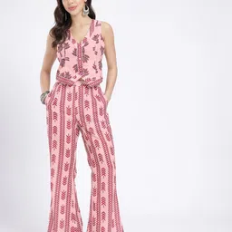 fusion by glitchez Indie Floral Printed V-Neck Co-Ords image 5