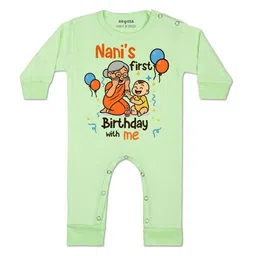 Arvesa Kids-Unisex Green Cotton Rompers-image-46