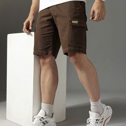 FCUK Men Solid Regular Fit Cargo Shorts-picture-17