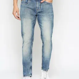 Being Human Light Blue Regular Fit Heavily Washed Jeans-picture-14