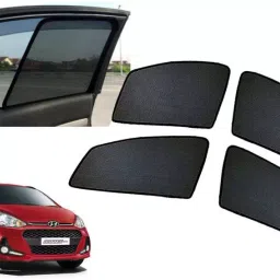 Auto Pearl Side Window Sun Shade Cover for i10 (Black)-picture-20
