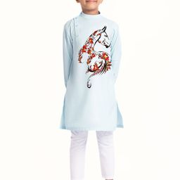DEVOILER Boys Floral Printed Kurta-picture-5