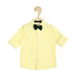 Peter England Kids Yellow Solid Full Sleeves Shirt-image-46