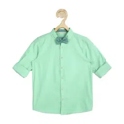 Peter England Kids Light Green Solid Full Sleeves Shirt-image-27