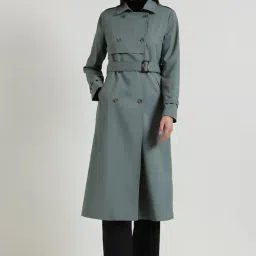 Fablestreet Grey Twill Trench Coat-picture-34