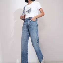 Basics By Tokyo Talkies Women High-Rise Light Fade Stretchable Jeans image 5