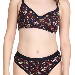 Liigne Pack Of 2 Everyday Printed Padded Bra Pure Cotton Lingerie Set image 4