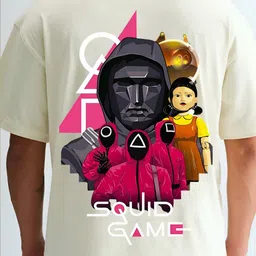 BDSQUARE Squid Game Printed Drop-Shoulder Sleeves Pure Cotton Oversized T-shirt image 2