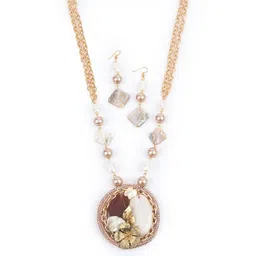 ODETTE Gold-Plated Embellished Pearls Beaded Jewellery Set-image-10