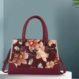 SPOTIC Floral Structured Satchel with Tasselled-picture-10