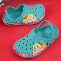 Kidsville Kids Girls Barbie Printed Teal Mouldedsan - Teal-picture-25
