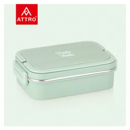 Attro Taste Buddy Insulated Lunch Box with 2 Compartment & 2 Spoons Mint Green-800 ml-image-0