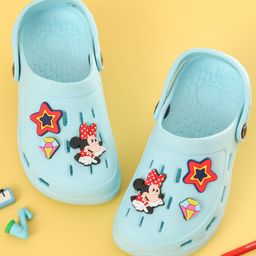 Disney by Yellow Bee Solid Perforated Minnie Mouse Clogs With Star & Gem Charms - Light Blue-picture-39