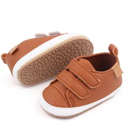 KIDLINGSS Solid Velcro Closure Booties - Brown image 3