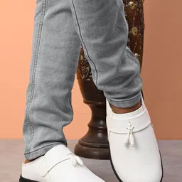 HERE&NOW Men White Synthetic Leather Slip-On Comfort Sandals-picture-14