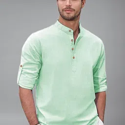 BHUVIKOO Mandarin Collar Roll Up Sleeves Kurta-picture-24