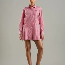 Tommy Hilfiger Europe Women Shirt Collar Striped Print Dress-picture-43