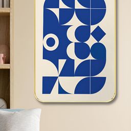 SAF White & Blue Abstract Printed Wooden Wall Art-image-70