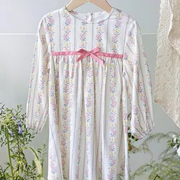 LULU & SKY Floral Print Puff Sleeve Empire Dress image 2