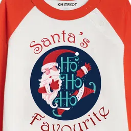 KNITROOT Full Sleeves Santa's Favourite Print Christmas Theme Onesie - Red & White image 4