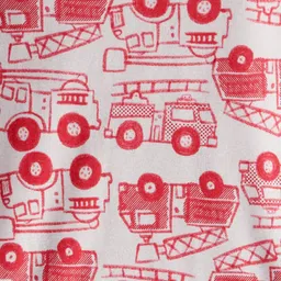 Carter's Knit Full Sleeves Co-ord Night Suits With Vehicle Print Pack of 2 - Red image 4
