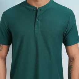 HIGHLANDER Men Self Design Henley Relaxed Fit Tshirt image 2