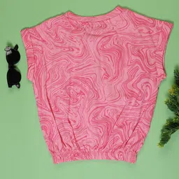 V-Mart Girls Printed Round Neck Sleeveless Cotton T-shirt image 2