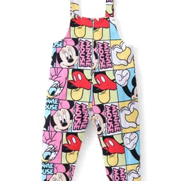 Babyhug Disney  Dungaree With Full Sleeves Top and Minnie Mouse & Friends All Over Print & Pocket Detailing - Pink image 4