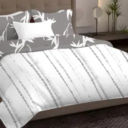 Sleeping Owls- because your sleep matters Grey & White Floral AC Room 150 GSM Comforter-image-23