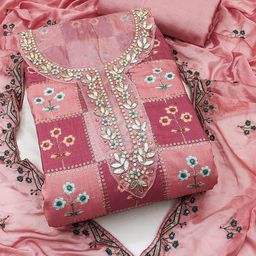 SHADOW & SAINING Floral Printed Sequinned Unstitched Dress Material-picture-47