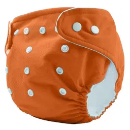 The Cheeky Kidzz Baby 2 Reusable Pocket Style Cotton Cloth Diapers With 2 Microfiber Bamboo White Insert Pads (0-24 Months) (Orange & Green) image 5