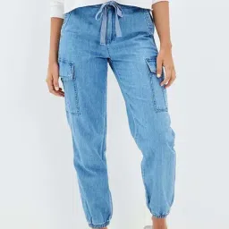 American Eagle Outfitters Blue Mid Rise Joggers-image-90