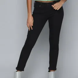 Levi's 711 Black Skinny Fit Mid Rise Jeans-image-82