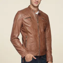 teakwood leathers Teakwood Tan Full Sleeves Jacket image 5
